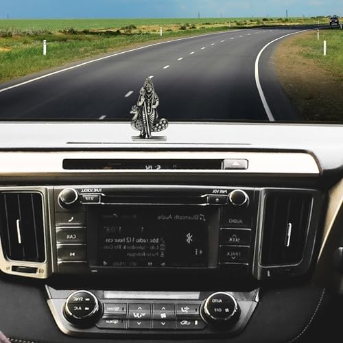 Image of anciently Murugan Statue for Car Dashboard | Kartikeya Idol for Car Dashboard, Metal, 1 Piece (Silver Colour), Murugar Statue For Car