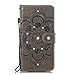 Produktbild LEMAXELERS Galaxy Note 10 Plus Hülle,Galaxy Note 10 Plus Handyhülle Glitzer Diamante Prägung Mandala-Blume Flip PU Leder Magnet Schutzhülle Handytasche für Samsung Galaxy Note 10 Plus,LD Diamond Gray