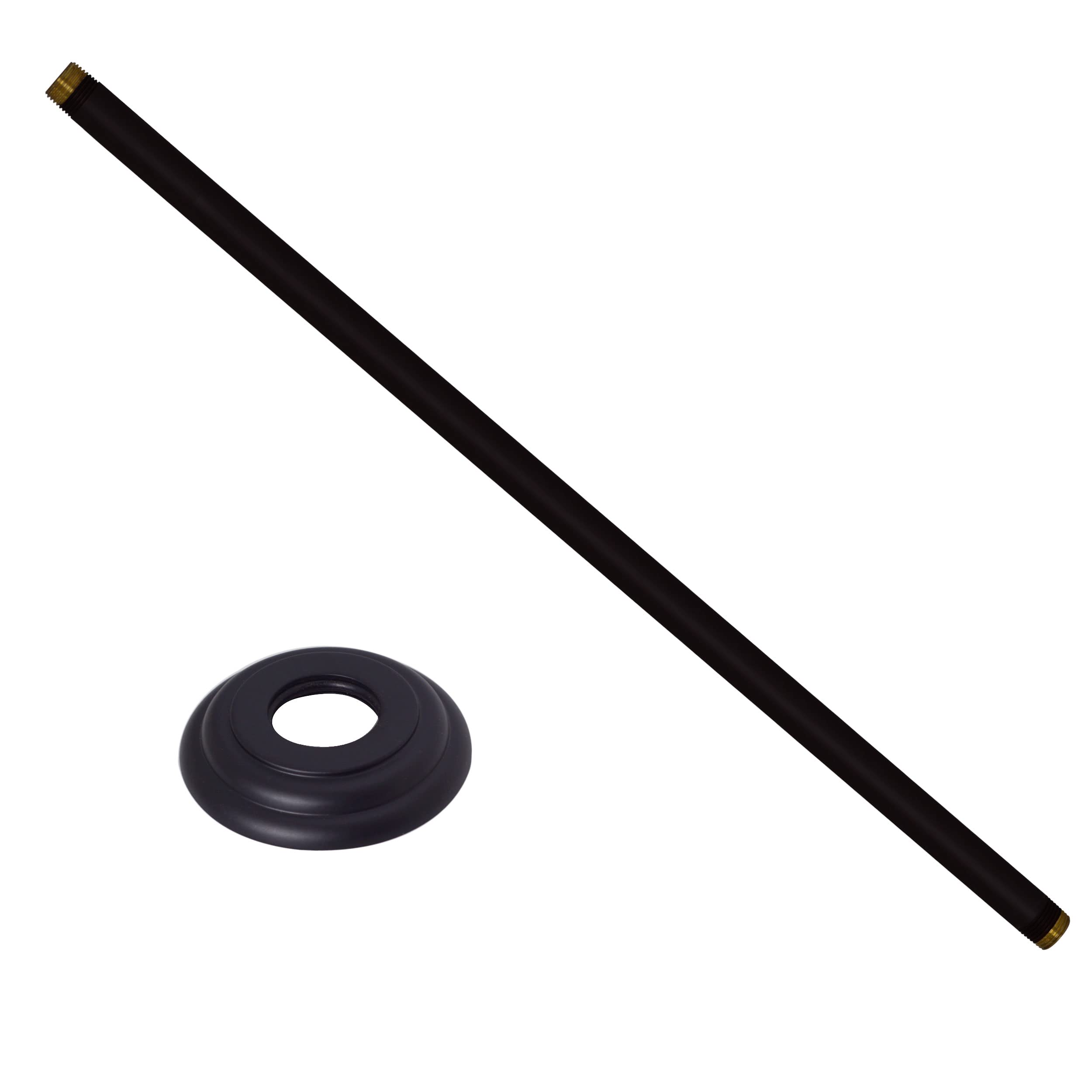 WestbrassD3619A-25-62 1/2" IPS x 19" Round Ceiling Mount Shower Arm with Flange, 25-Pack, Matte Black