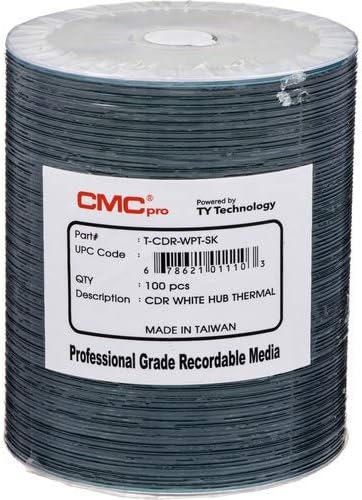 Taiyo Yuden 600 CMC Pro 48X CDR (CD-R) 80min 700MB White Thermal Hub Printable