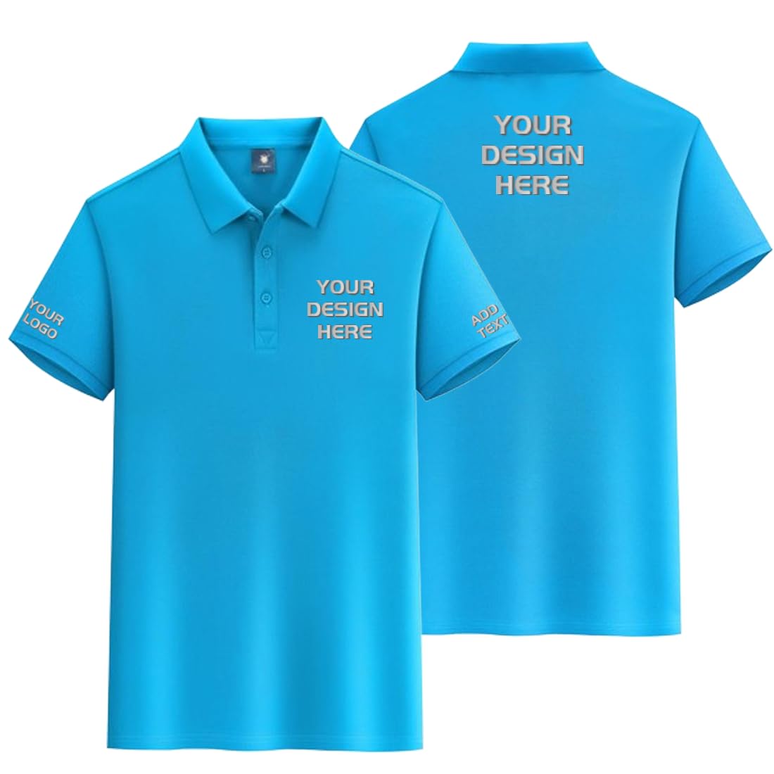 Custom Polo Shirt Add Text/Photo for Men/Women on Front Back and Sleeves-Personalized Golf Tee Print or Embroidered