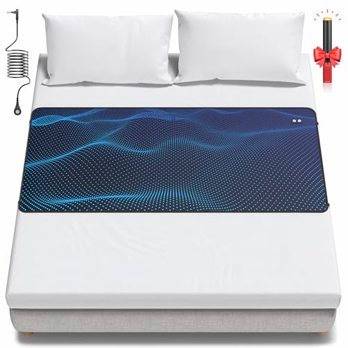 BOVEREY Grounding Mat for Bed, Grounding Sheets Earth Connected Grounded Pad for Sleeping, Grounded...