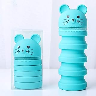 Eco Memos Astuccio per Matite Transformer Custodia in Silicone Carino con Cerniera per Bambini - Semplice Porta Cartoleria per Ufficio Scolastico (verde)