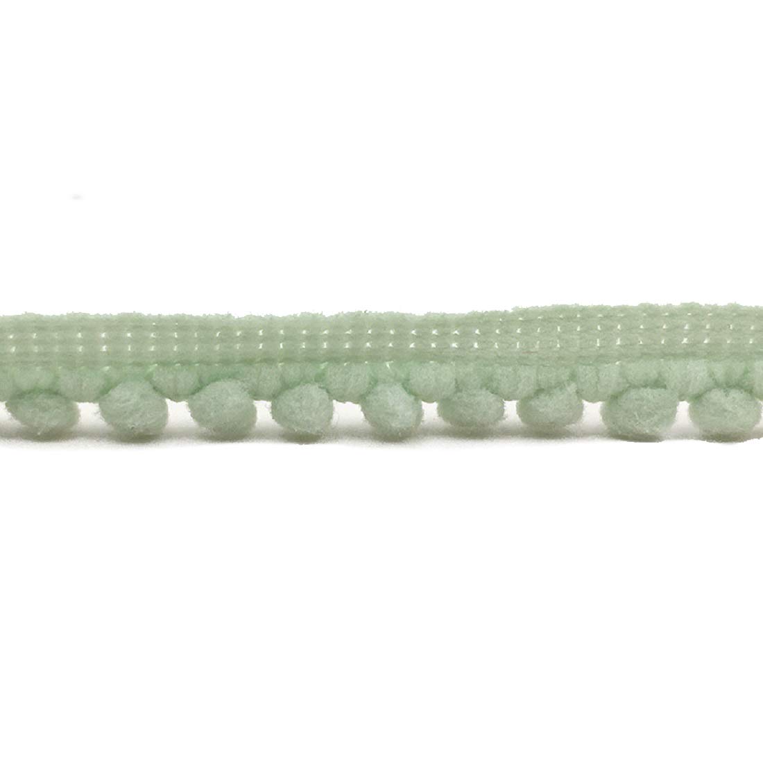 Yalulu 18 Yards Mini Pom Pom Trim Tassel Pompom Trim Ball Fringe Ribbon Trimming for Curtains Apparel DIY Craft Sewing Supplies (M-Green)