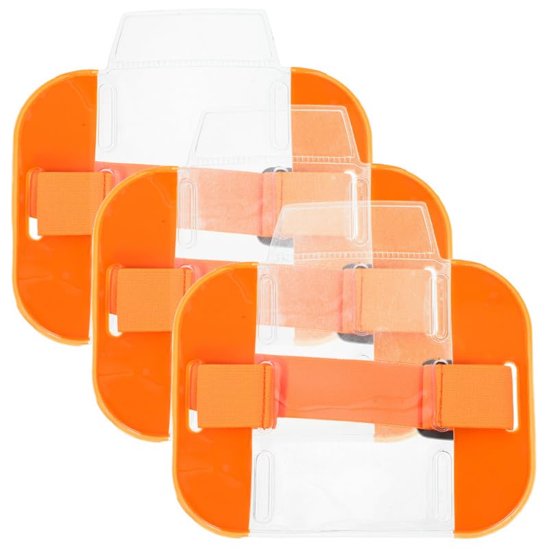 SEWACC 3Pcs Arm Badge Holders Adjustable Armband Id Card Clips Protective Covers for Worker Security and Office Use
