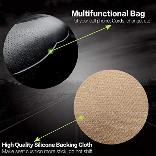 kingphenix Car Seat Cover - 1 Piece - Luxury Leather Car Seat Covers Front Seats Only - Universal Non-Slip Auto Seat Cover for 95% of Car Seats - Black