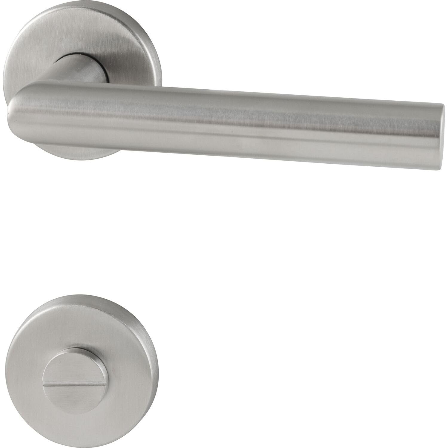 GRUNDMANN 116171 Form/Rundrosette/WC, Edelstahl WG GRT. L Shape/Round Rosette/Toilet, Stainless Steel, stainlesssteel