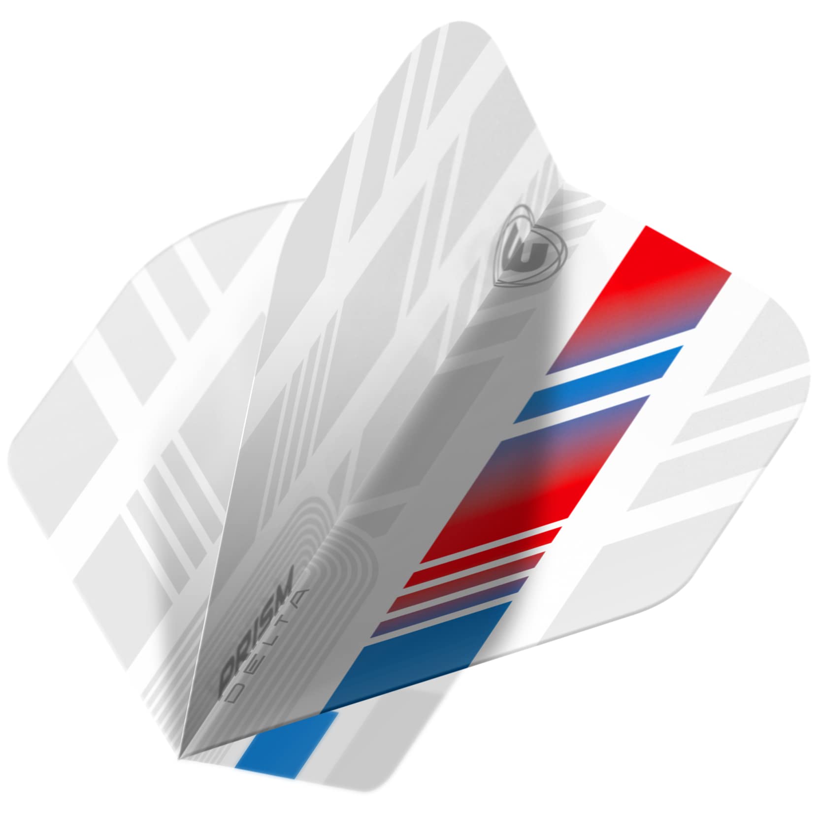 WINMAU Prism Delta White, Red & Blue Extra Thick Dart Flights - 1 set per pack (3 flights in total)