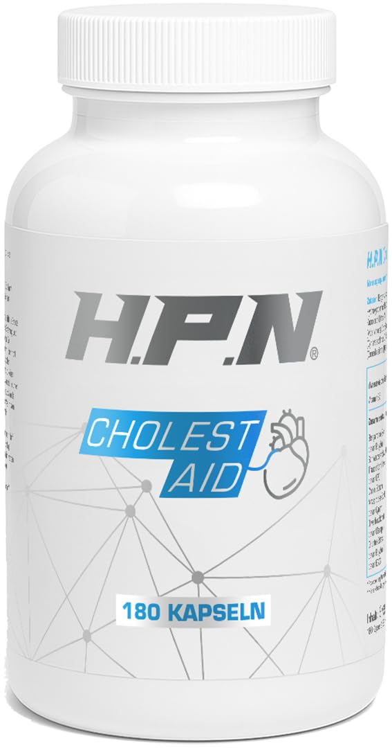 H.P.N - Cholest Aid | Cholesterin Unterstützung | Synergetischer Komplex mit Bergamotte, Olivenblatt, schwarzem Knoblauch & Cholin | Unterstützung der Cholesterinwerte & Leberfunktion - 180 Kapseln