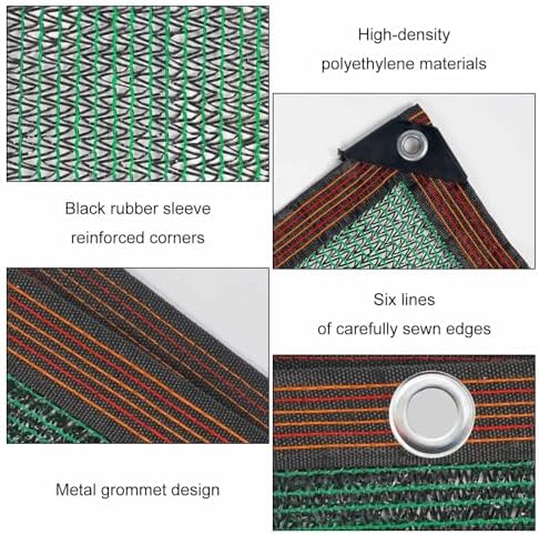 Premium 55% Shade Cloth for Plants - Green Shade Netting Breathable Mesh Tarp with Grommets Ideal for Garden Greenhouse Pergola Car Balcony - 3x12m (9.8x39.4ft)