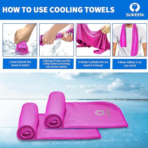 Image of KUEN [4 Pack] Cooling Towel (40 inchx12 inch), Ice Towel, Soft Breathable Chilly Towel, Microfiber Towel for Yoga, Sport, Running, Gym, Workout,Camping, Fitness, Workout & More Activities