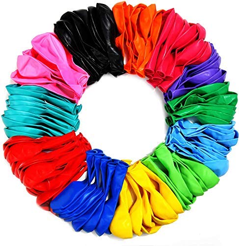 Festiko 100 PCS Multicolor Party Balloons, 12 Inches Premium Colorful Balloons, Bulk Pack of Strong Latex Balloons for Birthday, Party, Christmas, Wedding, Anniversary and Vacation