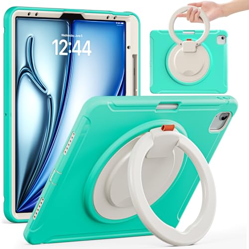 Coque iPad Air 13 M2 M3 avec Poignée Enfant pour Usage Familial Vert