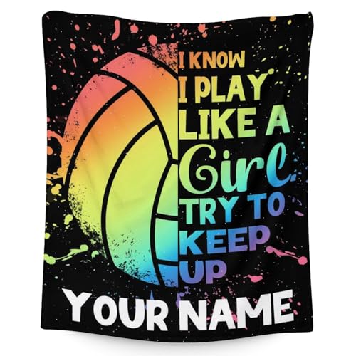 UNIKITTY Personalized Volleyball Blanket Gifts with Name - 50