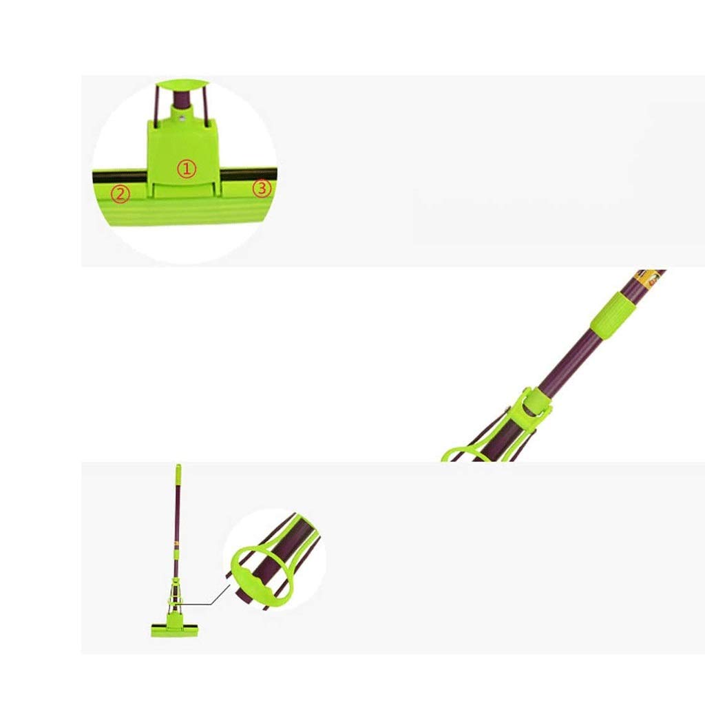 Fregona de Esponja de PVA para el hogar de Cocina, fregona de Esponja de Espuma de PVA con Rodillo cuádruple súper Absorbente, Limpiador de Pisos Multiusos Verde