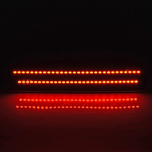 Miniatura 4 de Astra Depot 2 luces LED ahumadas de 120 luces LED LED de marcador lateral rojo para parachoques trasero compatible con Ford Mustang Base