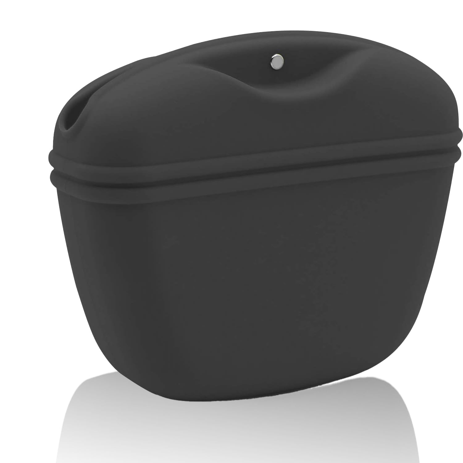 FIBOUND 1 Pieza Bolsa de Comida para Perros Portátil, Bolsa de Entrenamiento de Silicona, Bolsas de Silicona Golosinas Perros, Clip de Cintura con Cierre Magnético, para Uso en Exteriores(Negro)