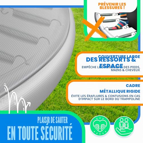 Couverture à ressorts indéchirable KESSER protection trampoline premium