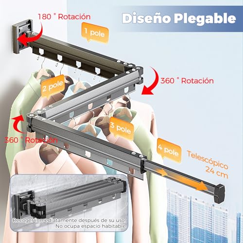 Consejos y reviews para comprar Percheros plegables para ahorrar espacio Top cinco. 30 Imagen adicional