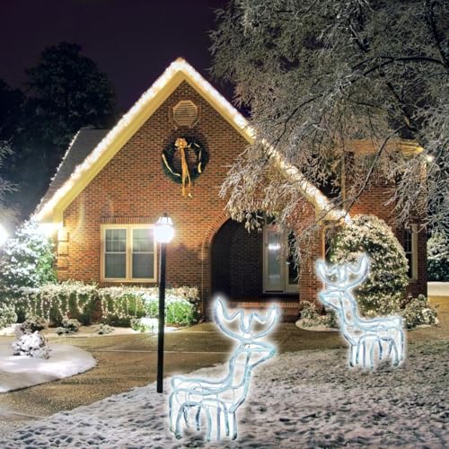 Rena de Natal Led para Decoração Natalina Média Branco Frio Áreas Internas 110v