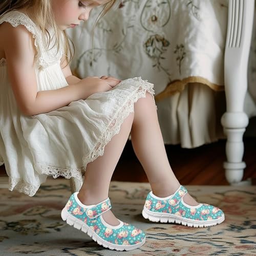 Yzaoxia Little or Big Kids Slip On Shoes Hook and Loop Sneakers for Girls Mesh Breathable Running Walking Sport Shoes Animal Print Barefoot Shoes Tennis Shoes Flat Footwear Gym School3