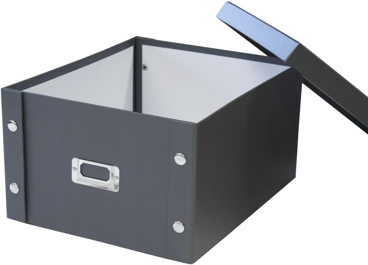 Box and beyond Aufbewahrungsbox – 35 x 28 x 18 cm – schwarzer Karton – mit Deckel – Aufbewahrung – Gegenstände, Zubehör, Dokumente – Büro, Archiv Küche, Haushalt & Wohnen