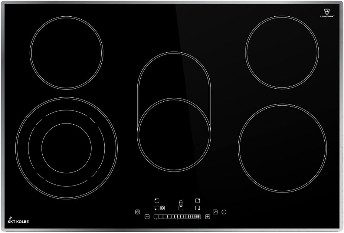 KKT KOLBE Glass Ceramic Hob / 77 cm / 8,6 kW / 5 Cooking zones / 15 power levels/dual cooking zone/oval dual cooking zone / KF7705ED
