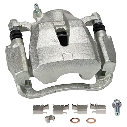 Image of TRQ Front Right Brake Caliper w /Bracket Passenger Side | For 2016 Scion iM 2011-2016 tC 2017-2018 Toyota Corolla iM 2009-2013 Matrix 2016-2018 Mirai 2006-2018 RAV4