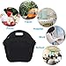 Neoprene Lunch Box, Large Washable Insulated Lunch Bag Tote for Kids, Men, Women, Thermal Meal Tote with Shoulder Strap Zipper Pocket for Work School Picnic by F40C4TMP (Black)