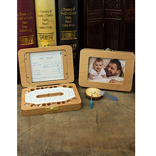 OWSOO Caixa de dentes de bebê Casa dentária de madeira para crianças Caixa de coleta de dentes de be