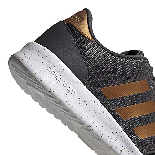 adidas Women's Cloudfoam QT Racer Xpressive-Contemporary Cloadfoam Running Sneakers Shoes, Grey Six/tactile gold met./ftwr White, 9 M US