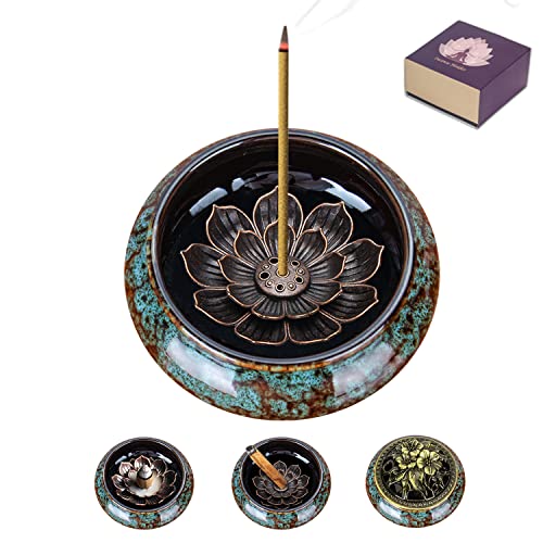 Nuseiis Incense Holder For Sticks, Incense Burner For Cone, Coil, Sage Cones ,Frankincense And Palo Santo(Fambe Green) #TOP10