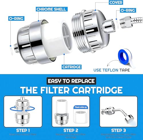 Image of IONIX Shower Filter for Bathroom for Hard Water Problems | Water Softener for Home Reduces Dry Itchy Skin | Dandruff | Eczema and Dramatically Improves The Condition of Your Skin, Hair and Nails