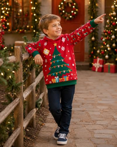 Image of Akyzic Baby Boys Dinosaurs Hoodie Boys Shark Pullover with Pocket Kids Truck Warm Sweatshirt Sweater