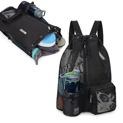 JOCXZI Mochila, bolsas de natación para adultos, bolsa de malla, bolsas húmedas para natación, bolsa húmeda, bolsa de natación impermeable, mochila con cordón con bolsa húmeda, mochila de playa
