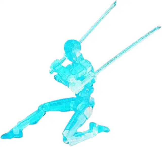 Figurine Robot Action Lucky Mobil - Articulée, Poseable, Brille la Nuit