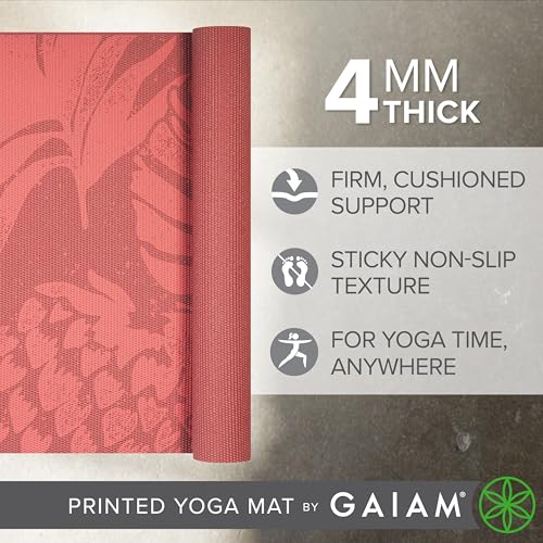 Image of Gaiam Print Yoga Mat, Non Slip Exercise & Fitness Mat for All Types of Yoga, Pilates & Floor Exercises