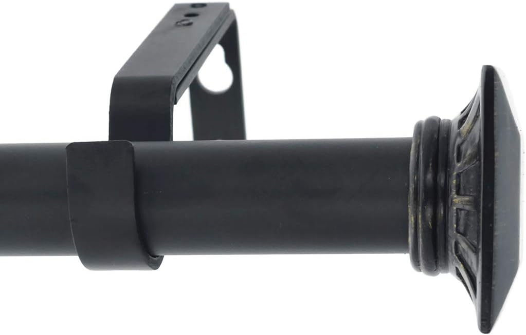 Urbanest 1-inch Diameter Crespa Adjustable Single Drapery Curtain Rod, 28-inch to 48-inch, Bronze with Gold