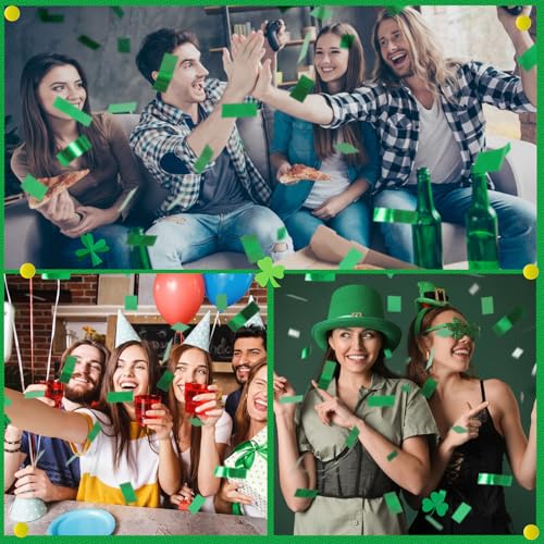 Image of Sumind 200 Grams Green Large Metallic Confetti Rose Glitter Throwable Table Scatter Foil Confetti for Wedding Birthday Party Baby Shower Graduation Christmas Celebrations
