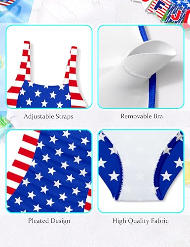 Image of Girl Swimsuit One Piece Bathing Suit for Girls Solid Color Ruched Adjustable Straps Padded Swimwear 9-18y