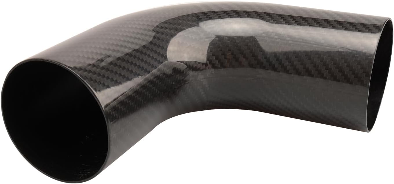 AC PERFORMANCE OD 3 inch (76mm) 90 degree Carbon Fiber Elbow with Full 304 Stainless Steel 3" T-Bolt Hose Clamp