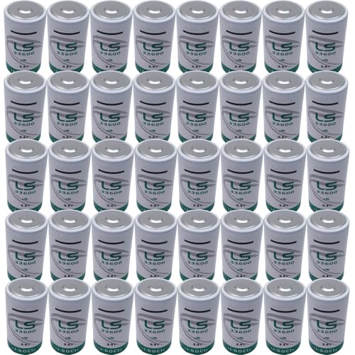 LINHUPAK (40-Pack) LS33600 D Size 3.6V 17000mAh Non-Rechargeable Battery Replacement for LS33600 Lithium Thionyl Chloride Battery