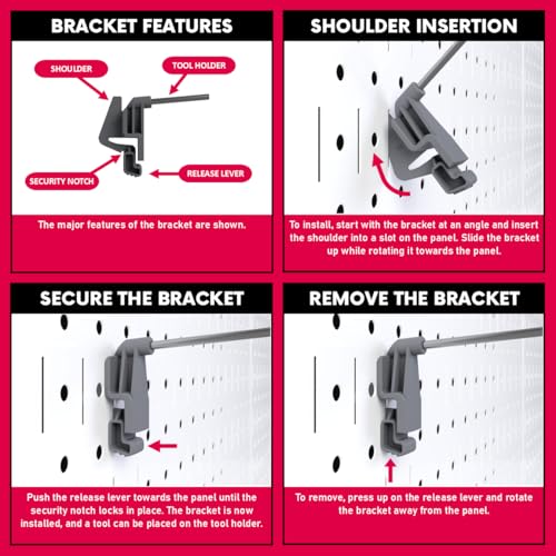 Image of 3-inch Wire Hook Model 113 Gray | Compatible with Wall Control | for Tool Wall Organization of Combination Wrenches, Adjustable Wrenches, Hammers, Paint Brushes, Merchandise, and More | 10-Pack