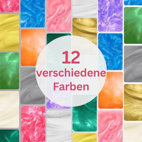 He-Ju Essbarer Glitzer für Getränke und Lebensmittel 12 x 3g Edible Glitter, OHNE E171, Vegan, Glutenfrei, Laktosefrei, Zuckerfrei - Perfekter Essbarer Glitzer für jeden Anlass