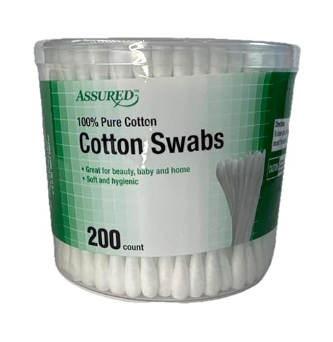 100% Pure Cotton Swabs, White, Soft and Hygienic for Beauty, Baby and Home Use, 200 Count