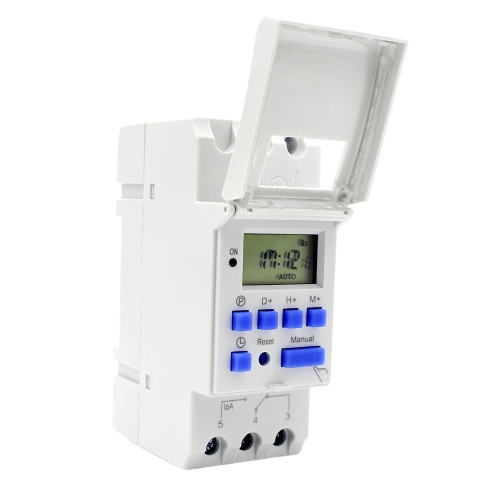 Pknaqwlsx 30A 220V Electronic Weekly 7 Days Programmable Digital Time Relay Timer Switch Control Ac 220V 230V 12V 24V 48V 16A Din Rail Mount