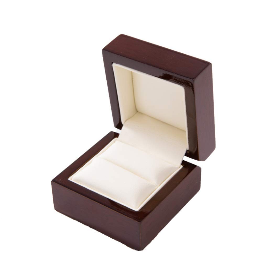 Cajas de Relojes Flip-extremo alto brillo de pintura anillo curvado madera joyería visualización del contador Box para Cumpleaños Navidad