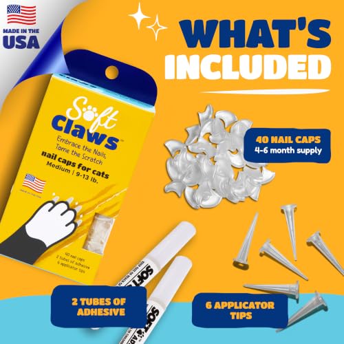 Image of Soft Claws for Cats - CLS (Cleat Lock System), Size Medium, Color Clear