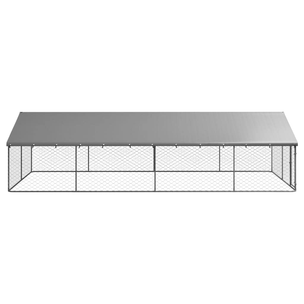 Chenil d'extérieur pour Chien, Enclos Niche Cage pour Chien Métal Chenil extérieur avec Toit 600x300x150 cm