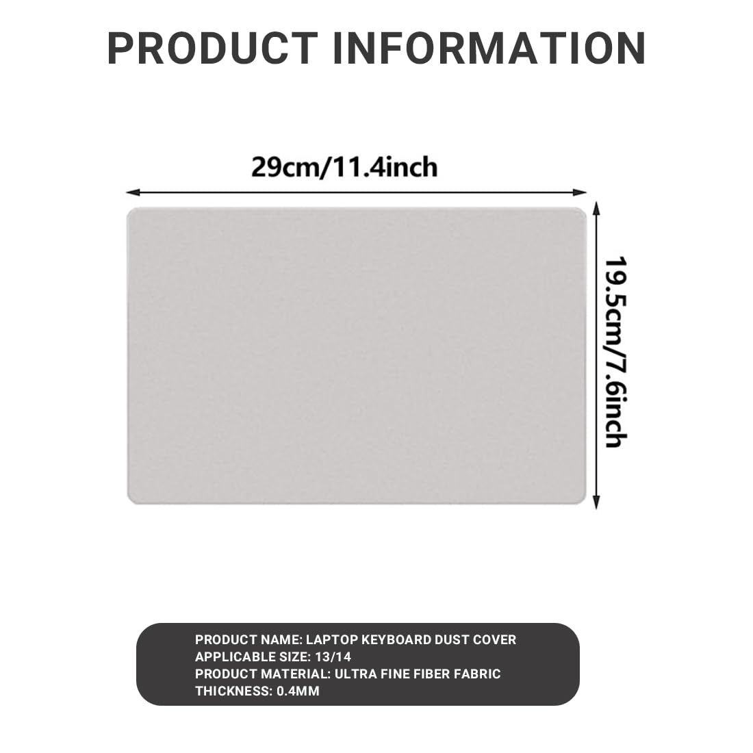 2 Unidades Protector Teclado Portátil, Paño Microfibra, Funda de Tela para Teclado, Dustproof, Scratch-Resistant, Protectora de Microfibra para Pantalla, Compatible con Laptop 13", 14"
